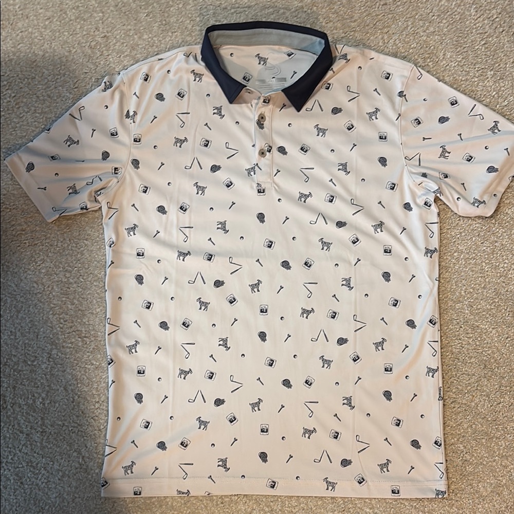 Swannies Men's Golf Polo Shirt - White & Navy